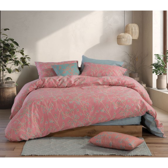 Σετ Σεντόνια Διπλά 4 Τεμαχίων Nef-Nef Floriva Coral 200x270