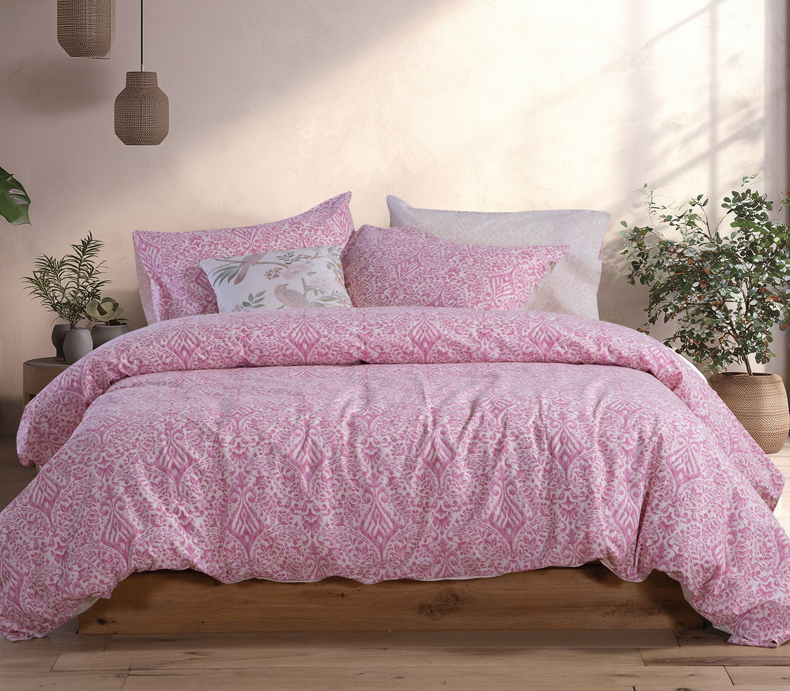 Σετ Σεντόνια King Size με Λάστιχο 4 Τεμαχίων Nef-Nef Jetrix Berry 180x200+35