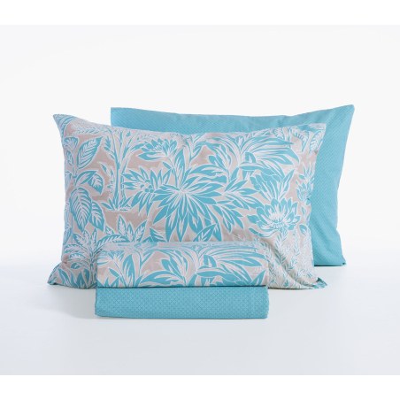 Σετ Σεντόνια King Size με Λάστιχο 4 Τεμαχίων Nef-Nef Charisma Blue Blue 180x200+35