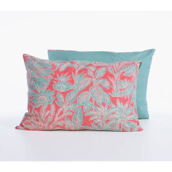 Μαξιλαροθήκη Nef-Nef Charisma Green/Coral 52x72