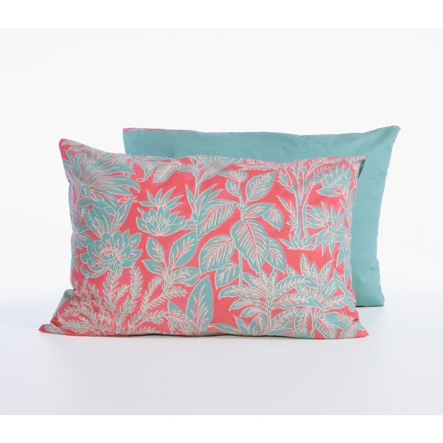 Μαξιλαροθήκη Nef-Nef Charisma Green/Coral 52x72