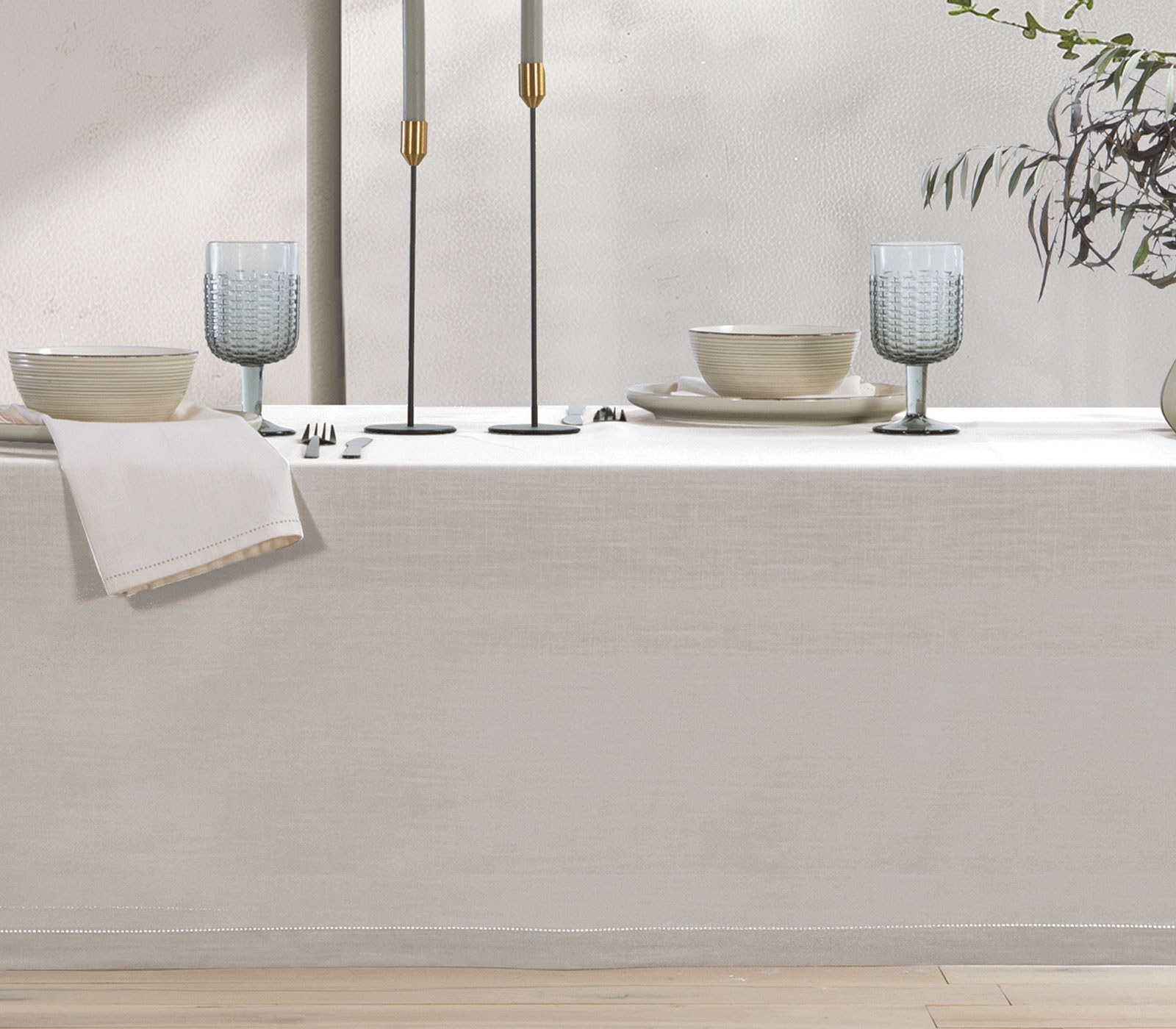 Τραπεζομάντηλο Nef-Nef Steady Ecru D:180cm