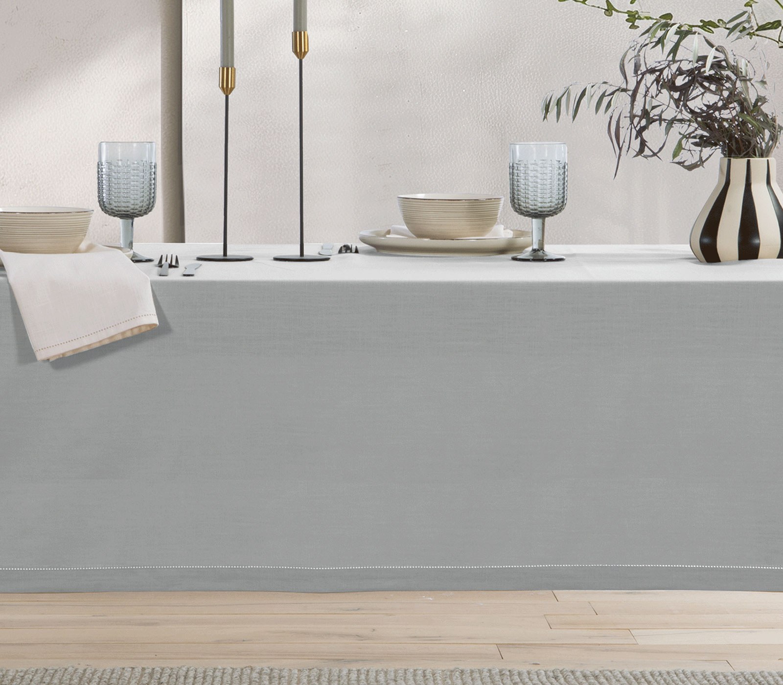 Τραπεζομάντηλο Nef-Nef Steady L.Grey D:180cm