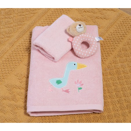 Σετ Βρεφικές Πετσέτες 2 Τεμαχίων Nef-Nef Spring Happiness Pink 30x50+70x140