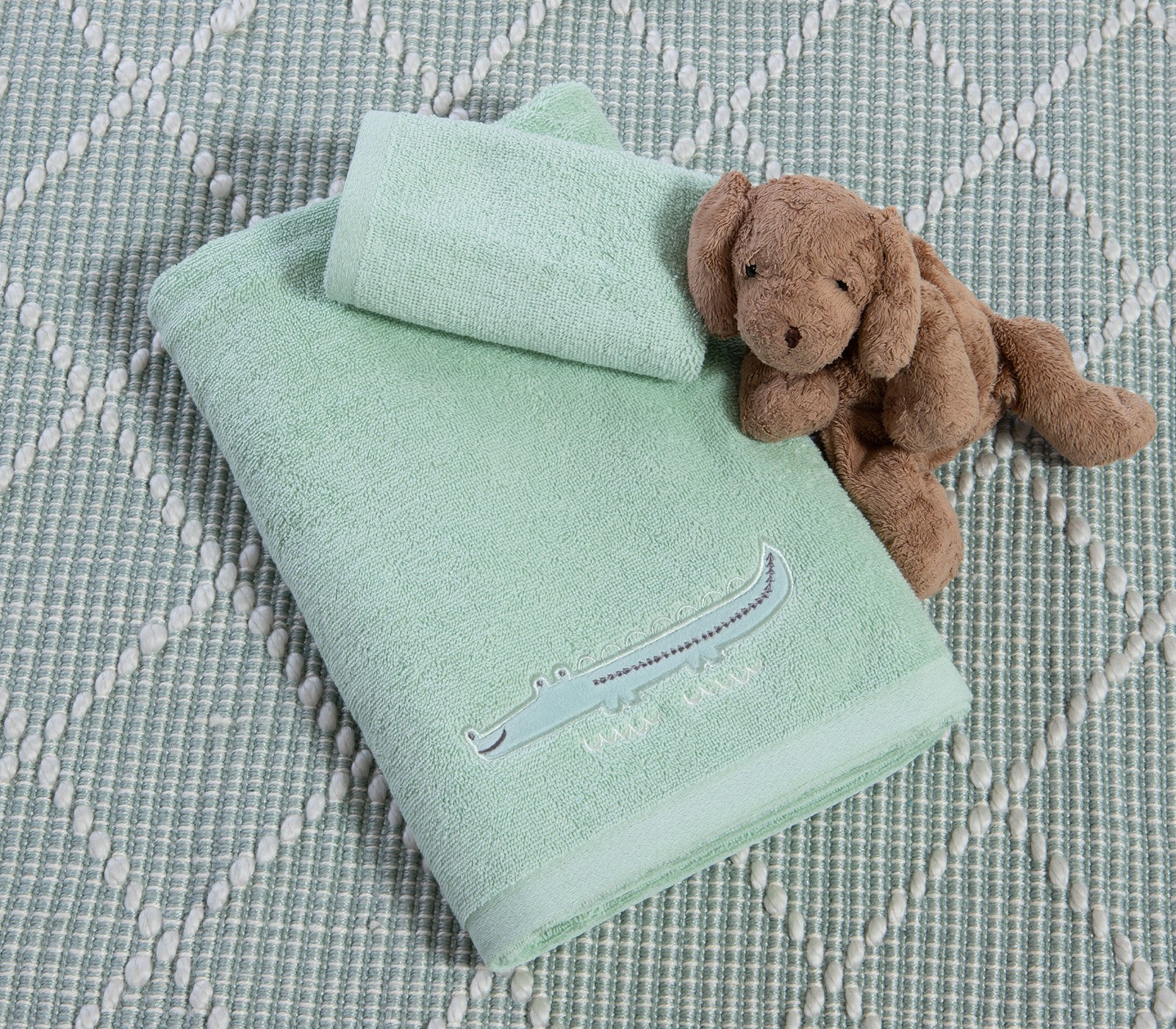 Σετ Βρεφικές Πετσέτες 2 Τεμαχίων Nef-Nef Savana Cameo Green 30x50+70x140