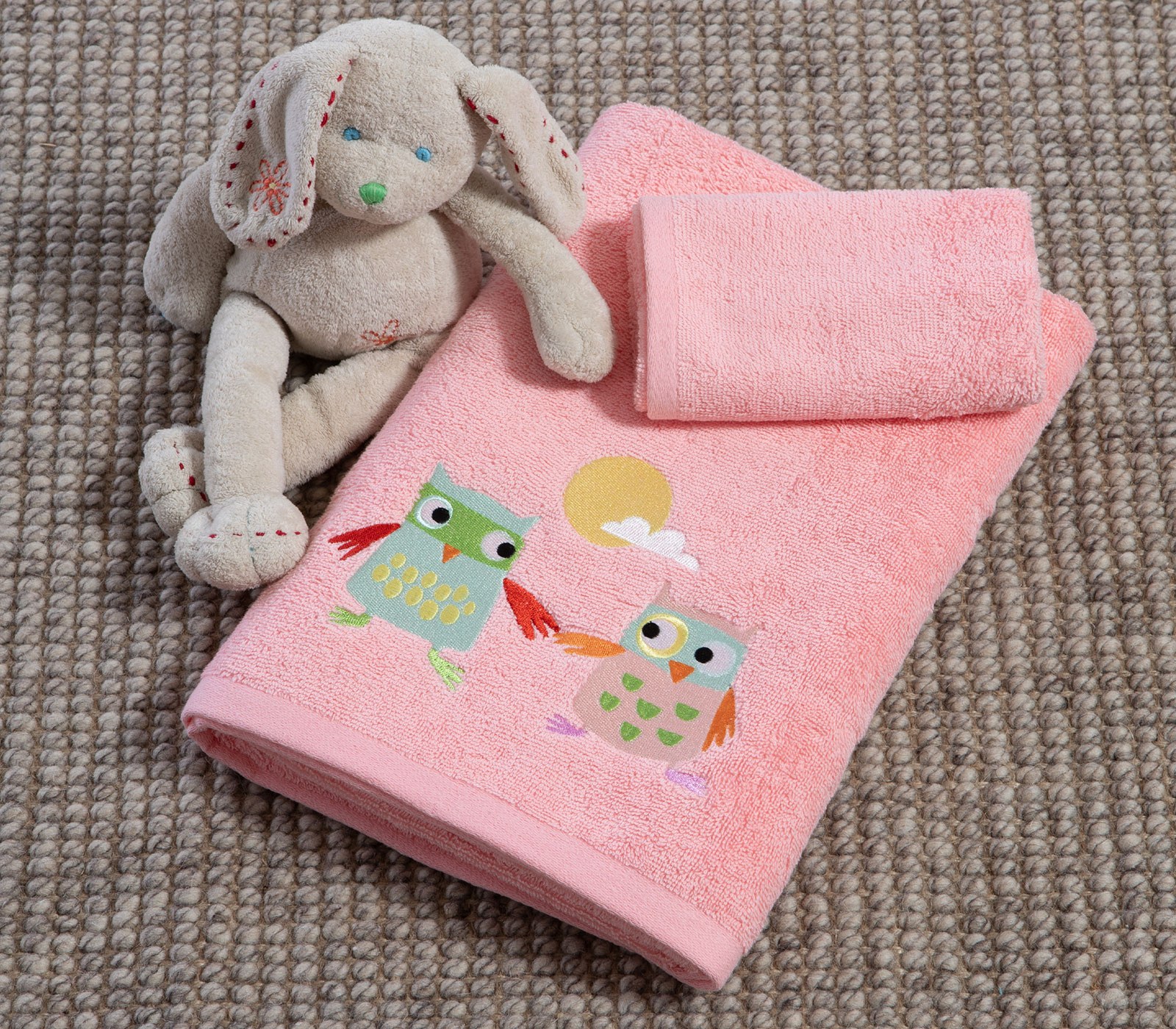 Σετ Παιδικές Πετσέτες 2 Τεμαχίων Nef-Nef Birds Mania Blossom Peach 30x50+70x140