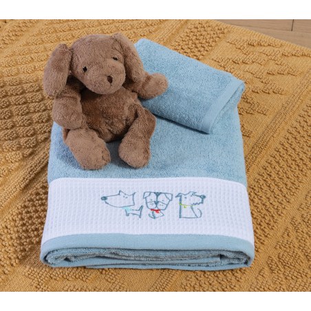 Σετ Παιδικές Πετσέτες 2 Τεμαχίων Nef-Nef Dog Life Blue 30x50+70x140