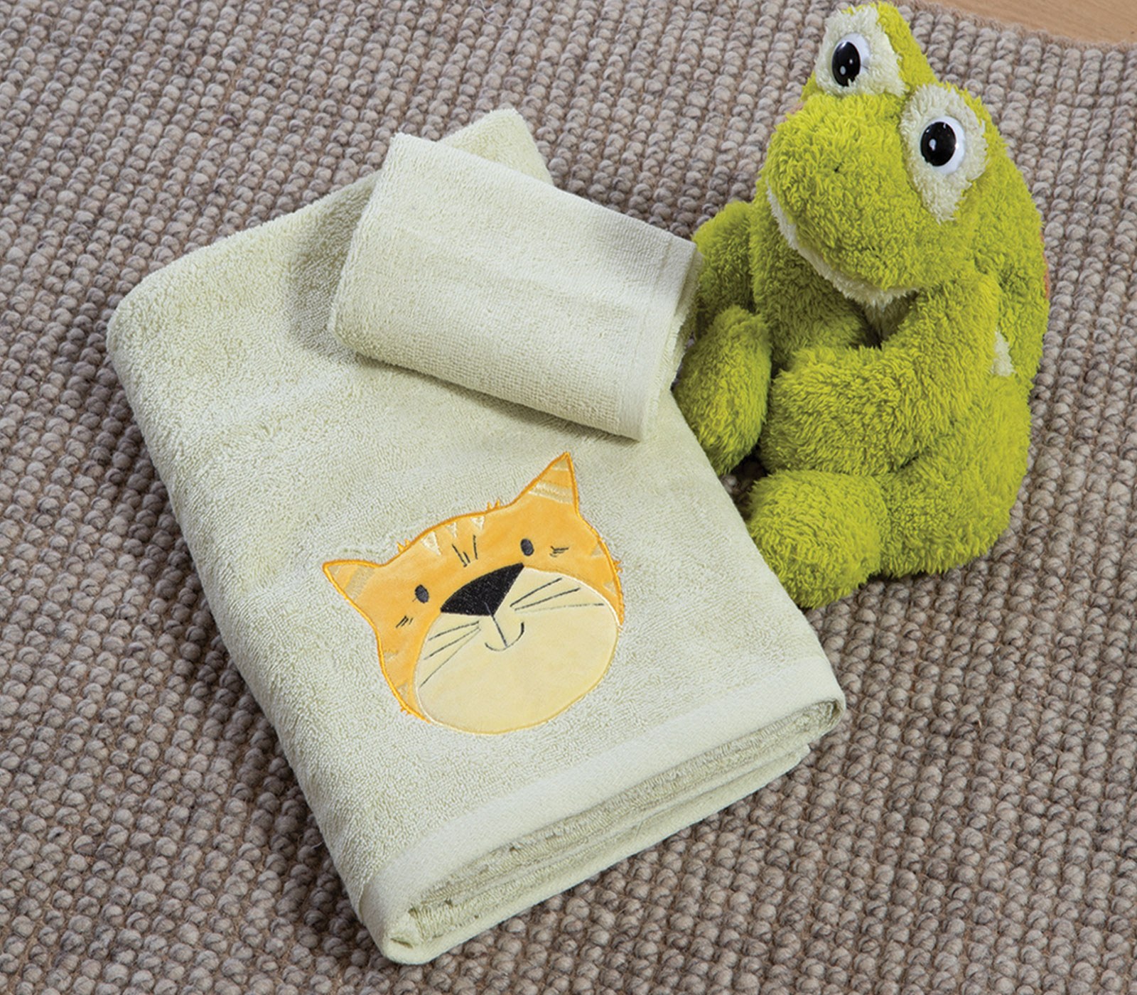 Σετ Παιδικές Πετσέτες 2 Τεμαχίων Nef-Nef Jungle Music Aloe Green 30x50+70x140