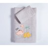 Σετ Παιδικές Πετσέτες 2 Τεμαχίων Nef-Nef Dinosaur Art Wind Grey 30x50+70x140