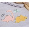 Σετ Παιδικές Πετσέτες 2 Τεμαχίων Nef-Nef Dinosaur Art Wind Grey 30x50+70x140