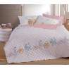 Παιδικό Κουβερλί Μονό Nef-Nef Cat Life Ecru/Pink 180x240