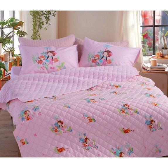 Παιδικό Κουβερλί Μονό Nef-Nef Welcome To India Pink 180x240