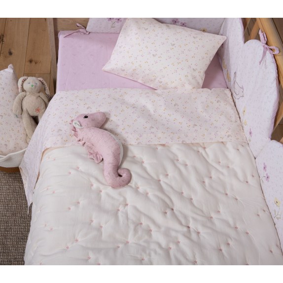 Βρεφικό Κουβερλί Nef-Nef Special Flower Ecru 110x150