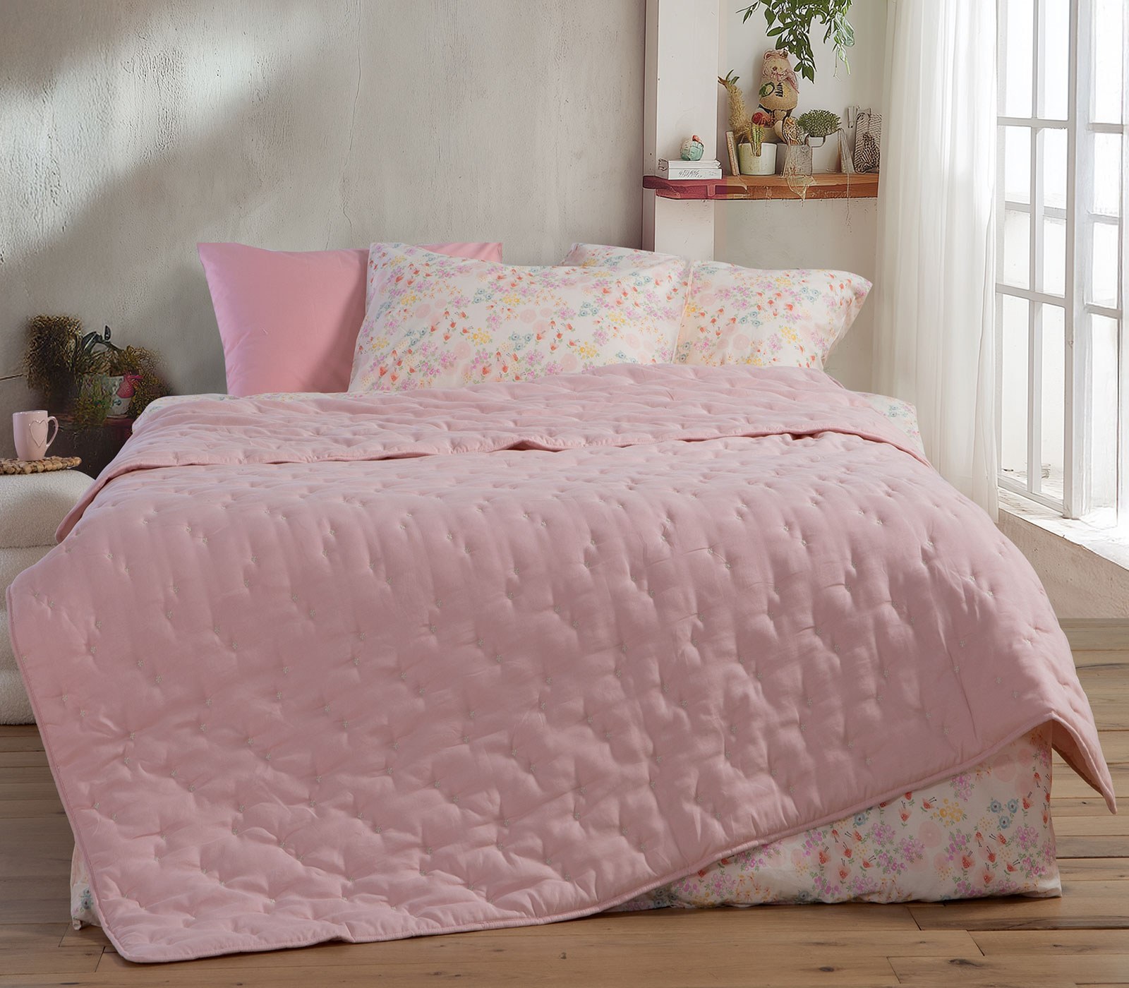 Παιδικό Κουβερλί Μονό Nef-Nef Special Flower Pink 180x240