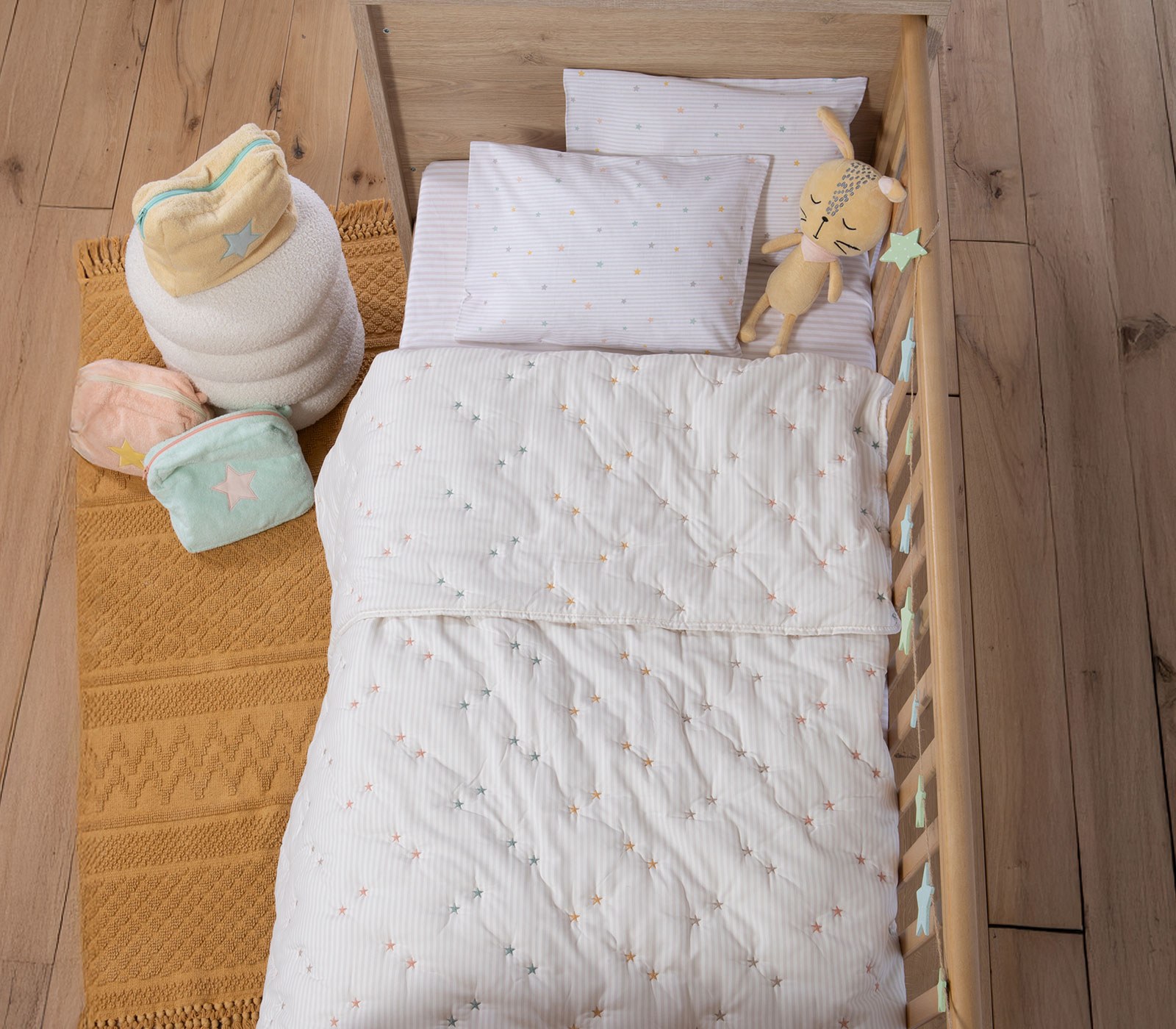 Βρεφικό Κουβερλί Nef-Nef Happy Ecru 80x110