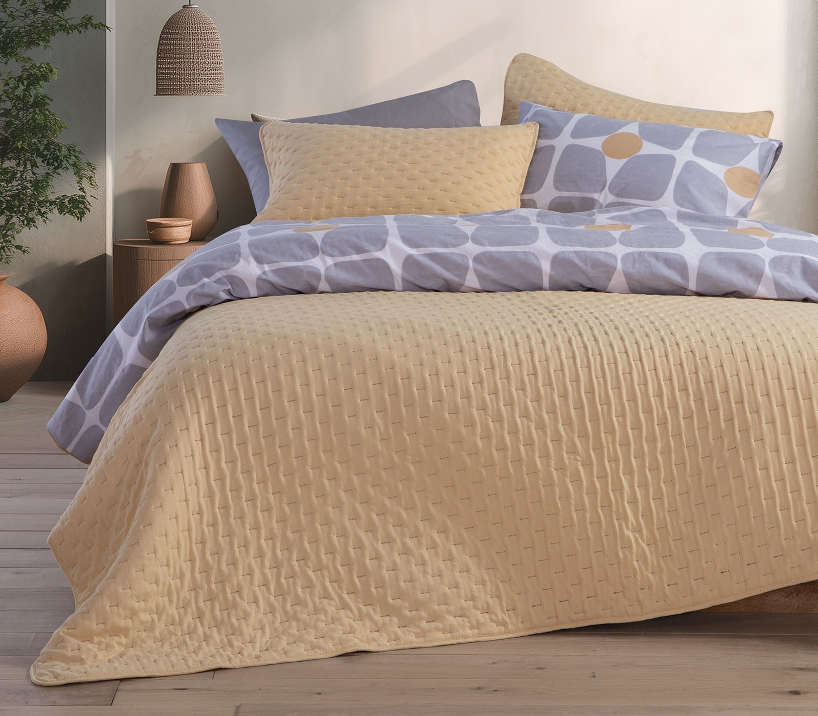 Κουβερλί Υπέρδιπλο Nef-Nef Adelle Butter Yellow 230x240