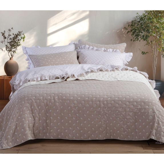 Κουβερλί Υπέρδιπλο Nef-Nef Surreal Beige 230x240