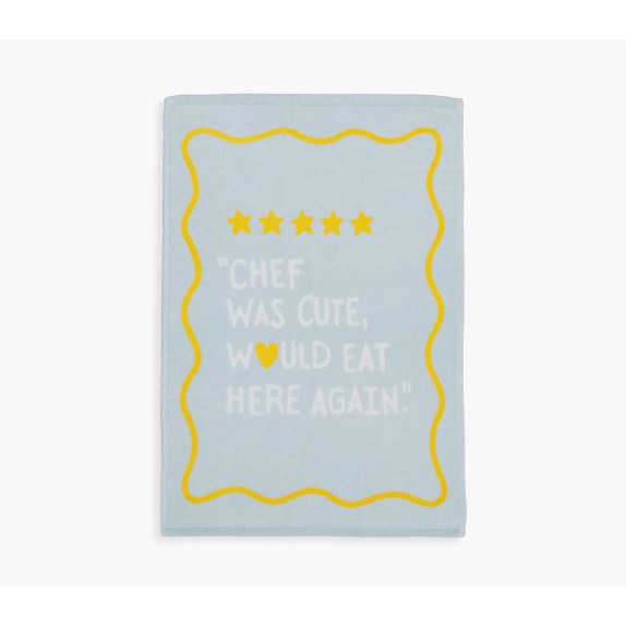 Ποτηρόπανο Βελουτέ Nef-Nef Chef Was Cute Cyan 40x60