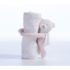 Σετ Κουβέρτα Πικέ Αγκαλιάς με Αρκουδάκι Nef-Nef Teddy Pink 75x100