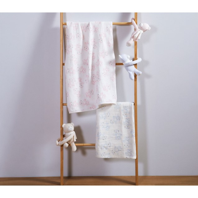 Σετ Κουβέρτα Πικέ Αγκαλιάς με Αρκουδάκι Nef-Nef...