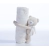 Σετ Κουβέρτα Πικέ Αγκαλιάς με Αρκουδάκι Nef-Nef Teddy Beige 75x100
