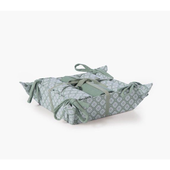 Ψωμιέρα με Ποτηρόπανο Σετ 3 τμχ Nef-Nef Romance...