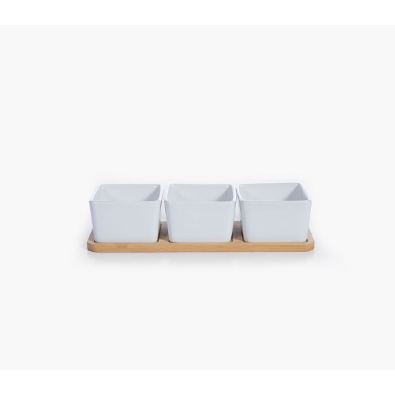 Σετ Μπώλ με Δίσκο Nef-Nef Sage White 3x(27,8x9,5x6,6)