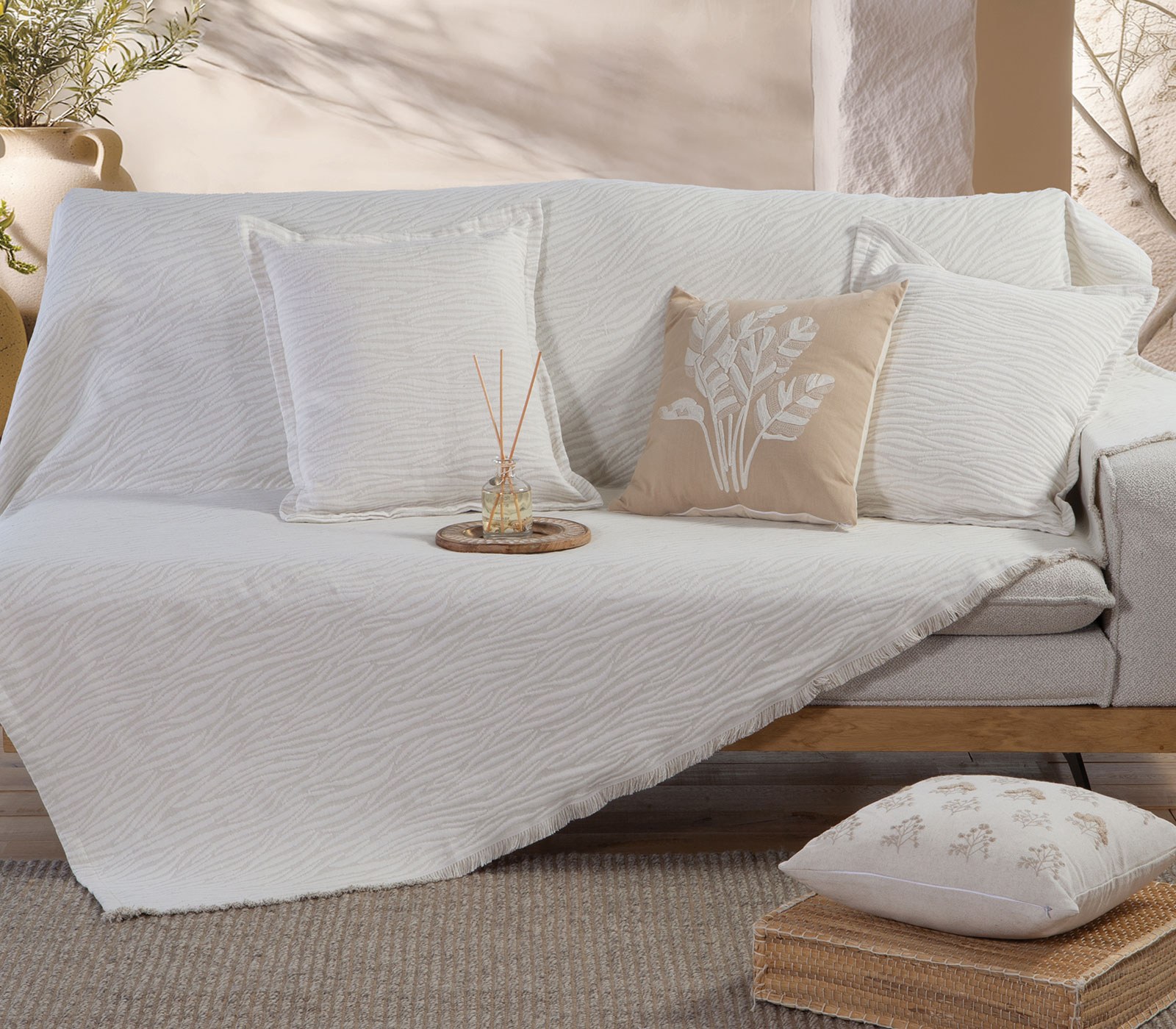 Ριχτάρι Τριθέσιου Nef-Nef Zebra Ecru 170x300