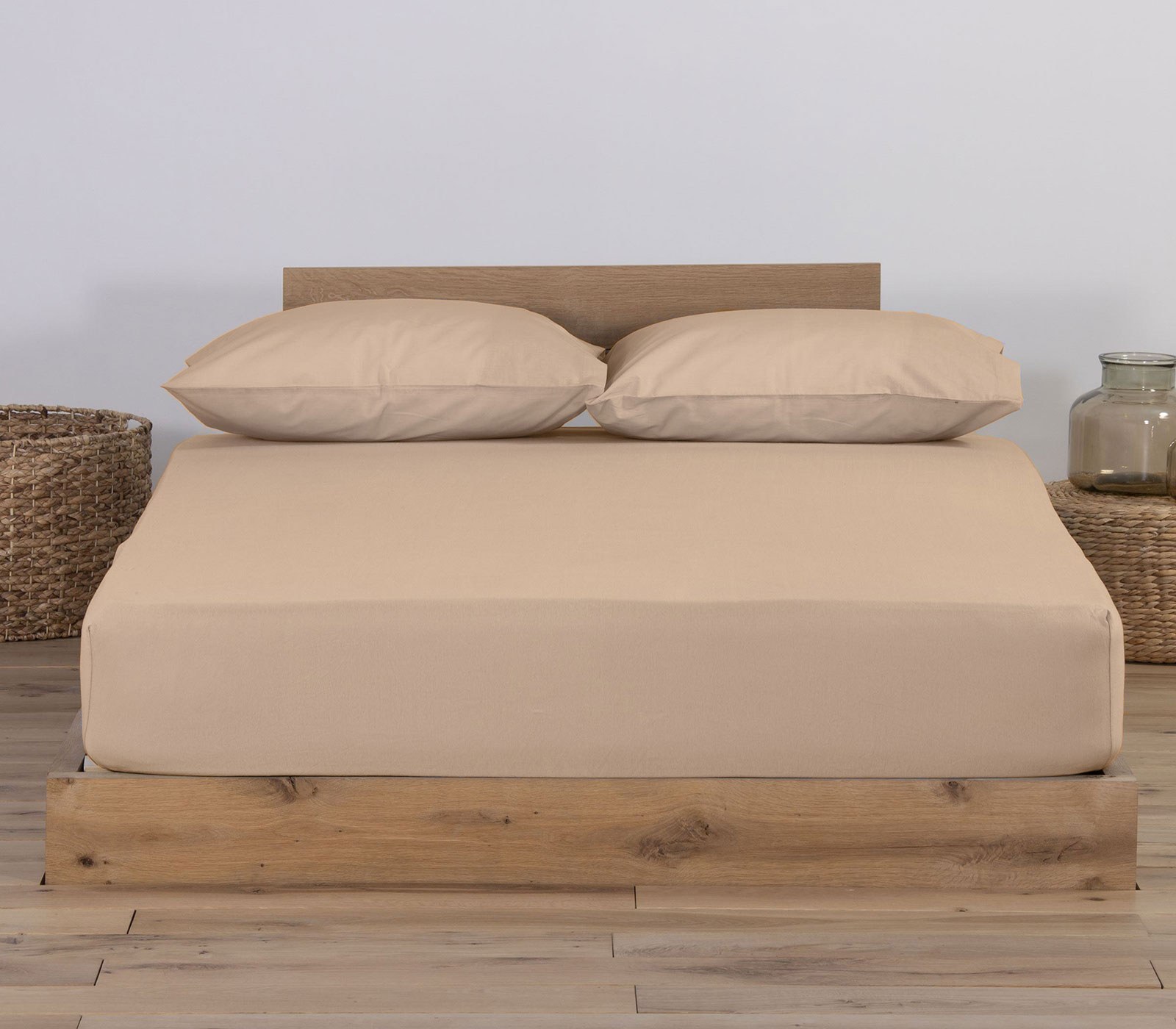 Σεντόνι Διπλό με Λάστιχο Nef-Nef Jersey 730-Beige 140x200+30