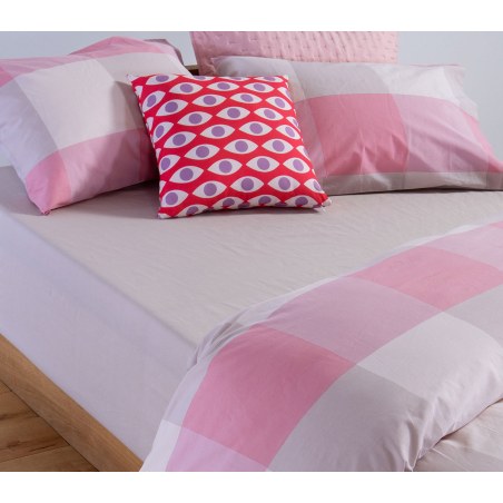 Σετ Σεντόνια Διπλά 4 Τεμαχίων Nef-Nef Casual Check Rose 200x270