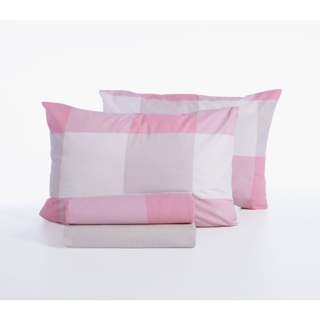 Σετ Σεντόνια Υπέρδιπλα 4 Τεμαχίων Nef-Nef Casual Check Rose 240x270
