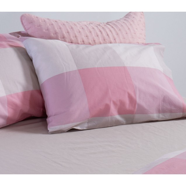 Μαξιλαροθήκη Nef-Nef Casual Check Rose 52x72