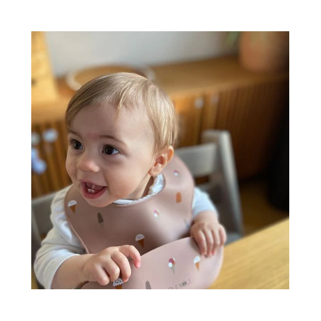 Σαλιάρα Σιλικόνης NOUI NOUI Ice Cream Old Rose...