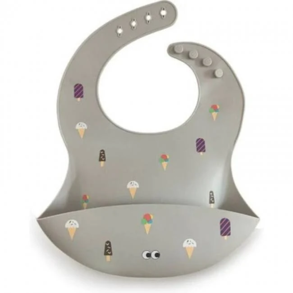 Σαλιάρα Σιλικόνης NOUI NOUI Ice Cream Grey NN12117