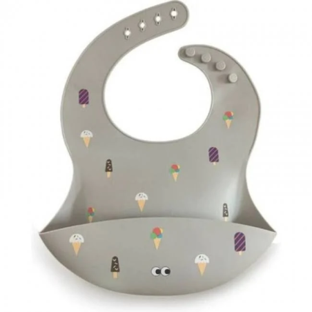 Σαλιάρα Σιλικόνης NOUI NOUI Ice Cream Grey NN12117