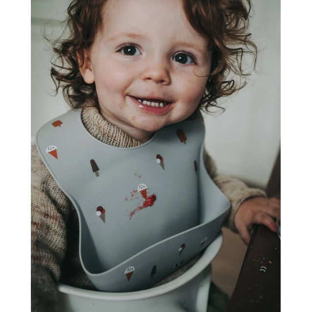 Σαλιάρα Σιλικόνης NOUI NOUI Ice Cream Grey NN12117