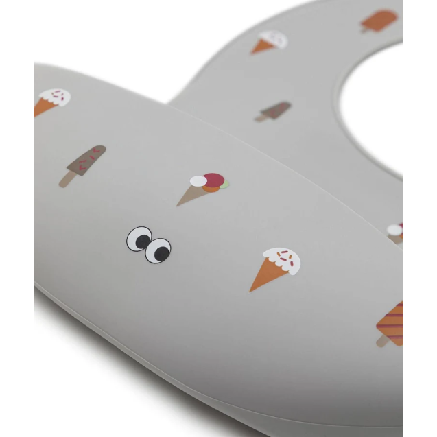 Σαλιάρα Σιλικόνης NOUI NOUI Ice Cream Grey NN12117