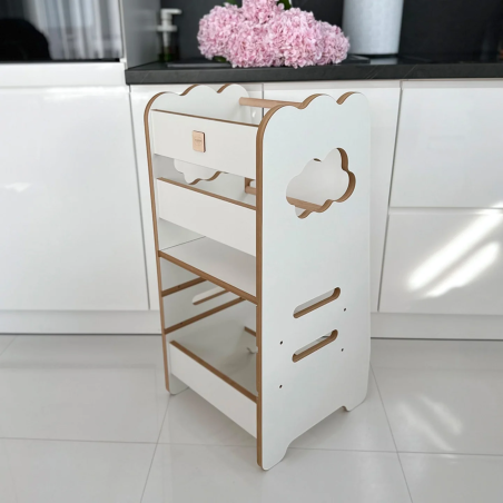 Ξύλινος πύργος Plush Nest εκμάθησης 2 επιπέδων Cloud Wooden Play PNMEB026