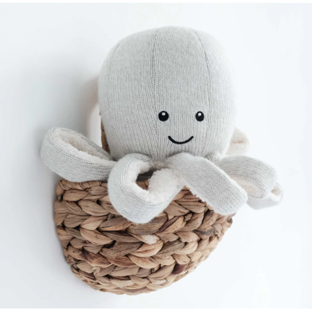 Υφασμάτινο Χταπόδι Flow Olly Με Ηχείο Bluetooth Απαλό Γκρι