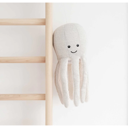 Υφασμάτινο Χταπόδι Flow Olly Με Ηχείο Bluetooth Απαλό Γκρι