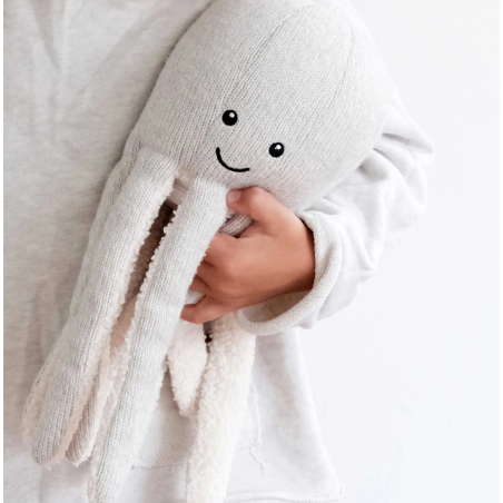 Υφασμάτινο Χταπόδι Flow Olly Με Ηχείο Bluetooth Απαλό Γκρι