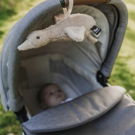 Υφασμάτινη Χήνα Flow Liva Με Λευκούς Ήχους Για Καρότσι Μπεζ Απαλό