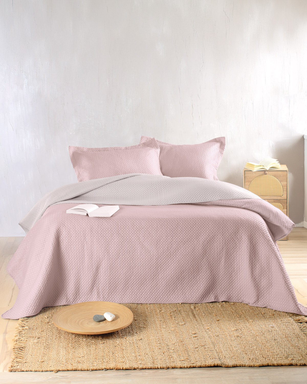 ALLURE ΠΟΥΔΡΑ-ΜΠΕΖ - ΣΕΤ ΚΟΥΒΕΡΛΙ KING SIZE (240X250)-49594-0000