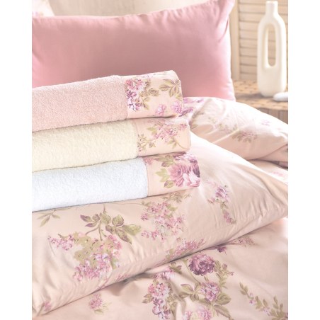 Σετ Παπλωματοθήκη Μονή 2 Τεμαχίων Rythmos Springtime ροζ 160x250