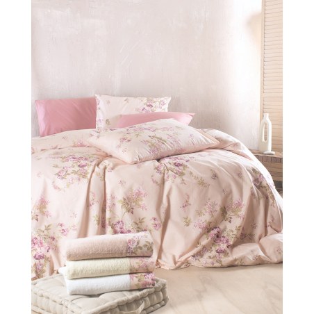 Σετ Σεντόνια Μονά 3 Τεμαχίων Rythmos Springtime ροζ 105x205+25