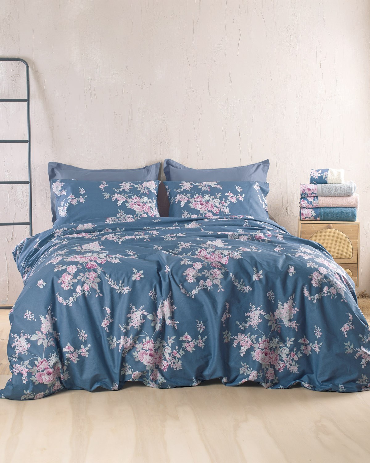 SPRINGTIME ΜΠΛΕ ΣΚΟΥΡΟ - ΣΕΤ ΣΕΝΤΟΝΙΑ NOVA KING SIZE (270Χ290)-49870-0000