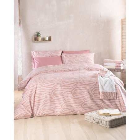 Σετ Παπλωματοθήκη Μονή 2 Τεμαχίων Rythmos Trisha Ροζ 160x250