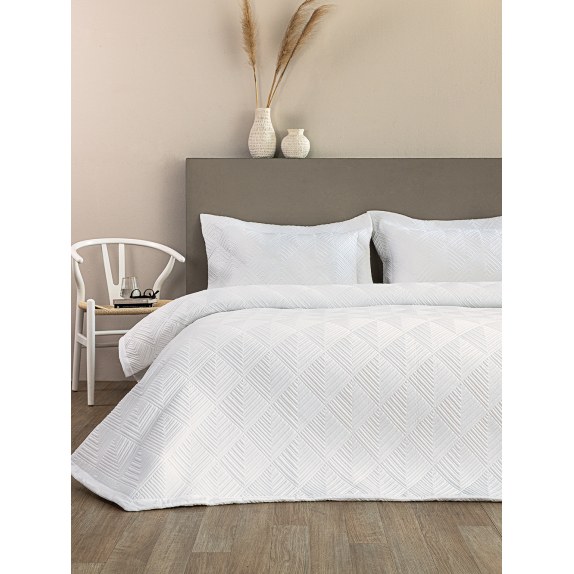 Σετ Κουβερλί King Size 3 Τεμαχίων Palamaiki Wed106 White...