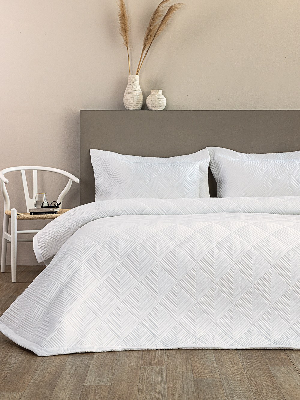 Σετ Κουβερλί King Size 3 Τεμαχίων Palamaiki Wed106 White 240x260