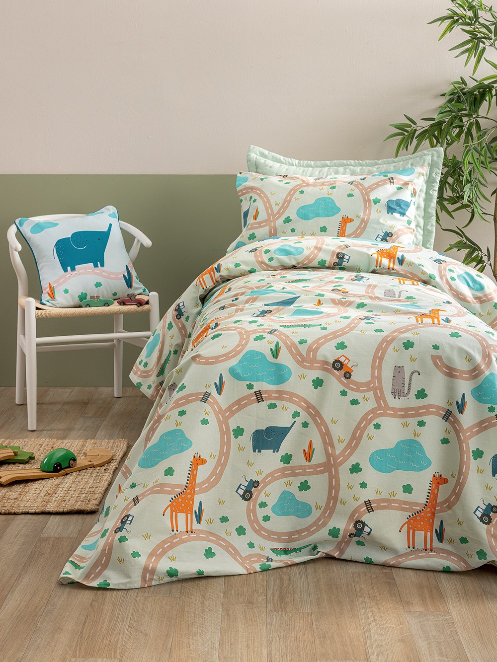 Σετ Παιδικά Σεντόνια Μονά με Λάστιχο 3 Τεμαχίων Palamai